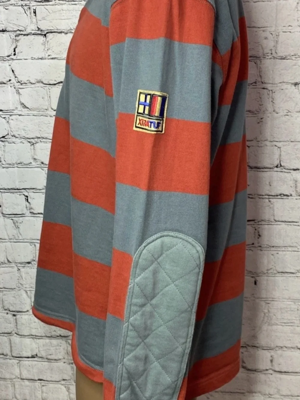 Xtratuf Rugby Polo Heavy Cotton Long Sleeve Striped Shirt Heavyweight Large L - Picture 4 of 16